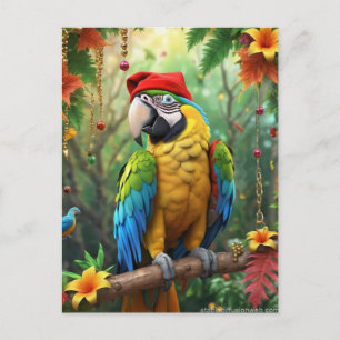 Carte Postale Parrot de Noël Comme Père Noël-76349