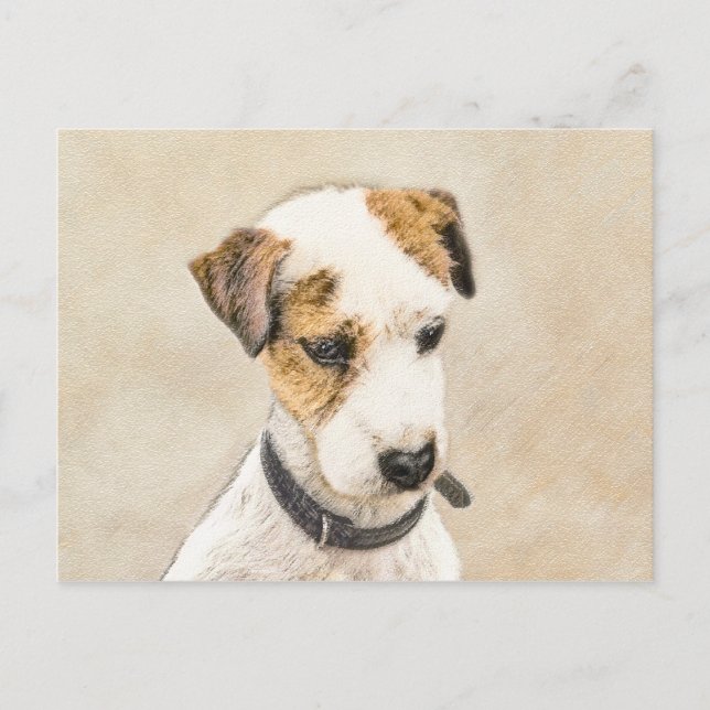 Carte Postale Parson Jack Russell Terrier Peinture - Chien Art (Devant)