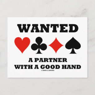 Carte Postale Partenaire Recherché Avec Une Bonne Main (Quatre C