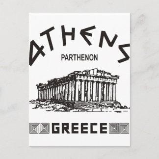 Carte Postale Parthénon - Athènes - Grec (noir)
