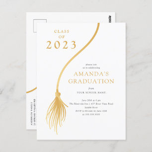 Carte Postale Parti de Graduation de Tassel d'or moderne