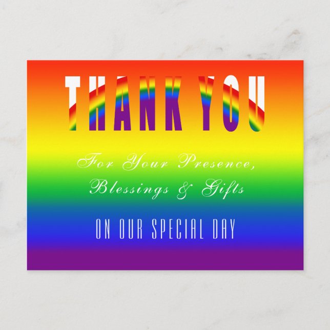 Carte Postale Parti Gay pride gay Mariage Merci (Devant)