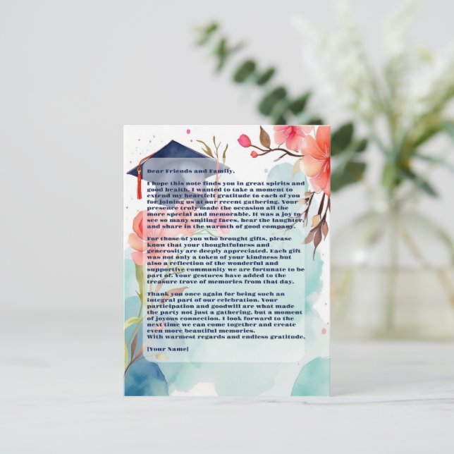 Carte Postale Partie de graduation de l'aquarelle (Debout devant)