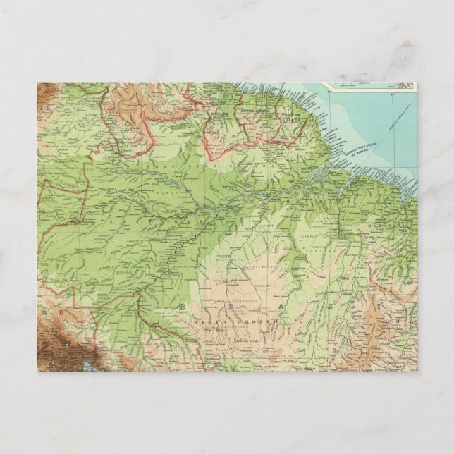 Carte Postale Partie nord de l'Amérique du Sud (Devant)