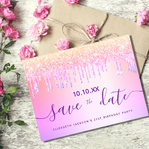 Carte Postale Parties scintillant arc-en-ciel fête anniversaire 