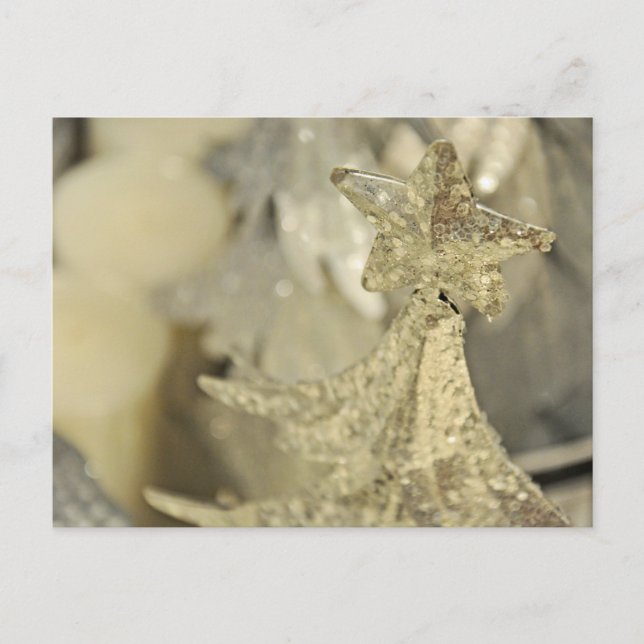 Carte Postale Parties scintillant argent ornement de Noël (Devant)