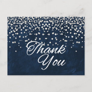 Carte Postale Parties scintillant blanche tendance peu coûteuse