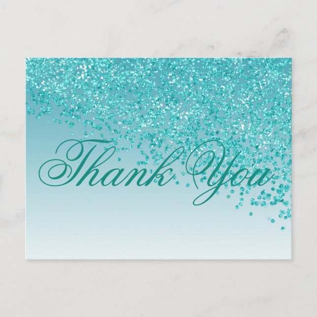 Carte Postale Parties scintillant bleue turquoise tons bleu Turq (Devant)