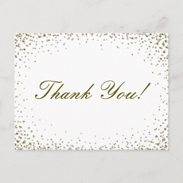 Carte postale parties scintillant Confetti Merci (Devant)