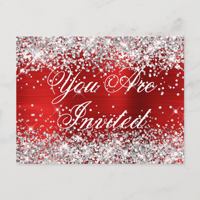 Carte Postale Parties scintillant d'argent Faux Sweet sixteen d' (Devant)