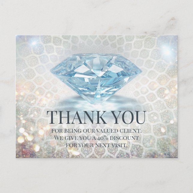 Carte Postale Parties scintillant Diamond Gemstone Jewelry Desig (Devant)