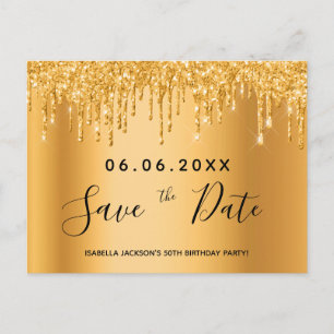 Carte Postale Parties scintillant d'or de fête d'anniversaire te
