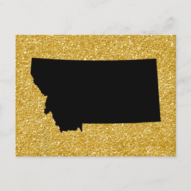 Carte Postale Parties scintillant d'or et Montana noir (Devant)