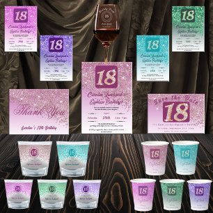 Carte Postale Parties scintillant d'or rose, 18e anniversaire Me