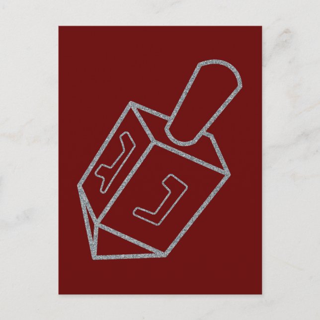 Carte Postale Parties scintillant Dreidel Hanoukka (Devant)