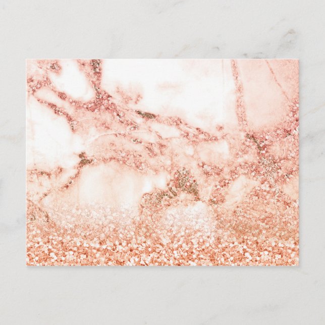 Carte Postale Parties scintillant en or rose chic ombre parties  (Devant)