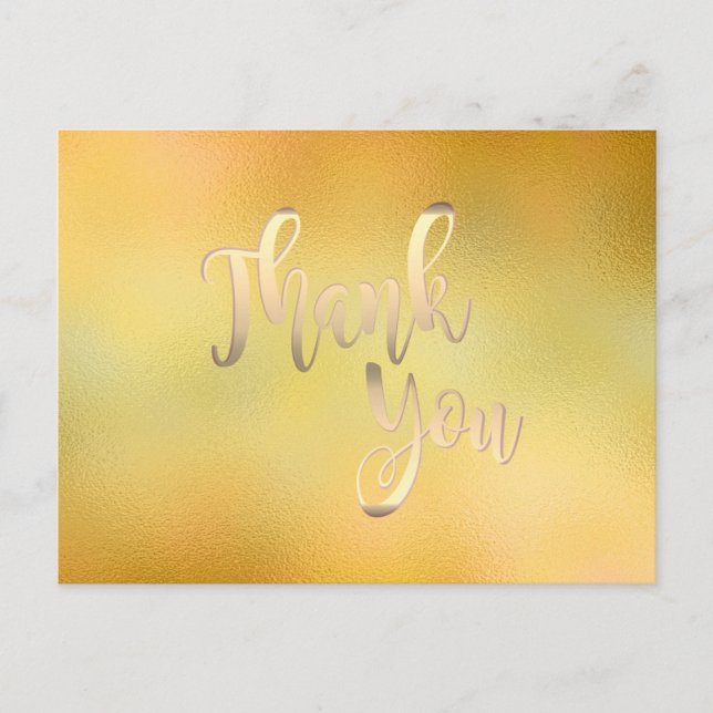Carte Postale Parties scintillant en verre Merci or propre (Devant)