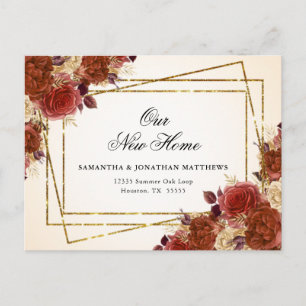 Carte Postale Parties scintillant Fleur Terracotta Nouveau Accue