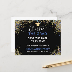 Carte Postale Parties scintillant Gold Graduation Party Enregist