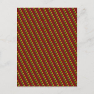 Carte Postale Parties scintillant Green & Gold Stripes