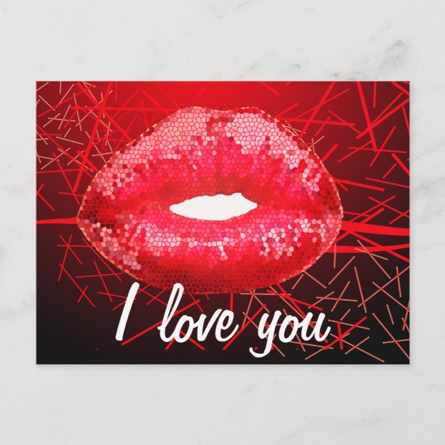 Carte Postale Parties scintillant Kiss ME (Devant)