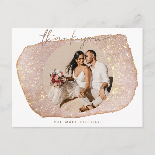 Carte Postale Parties scintillant moderne Gold Blush Photo Maria (Devant)