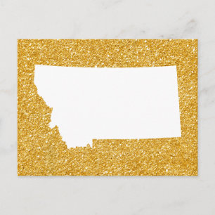 Carte Postale Parties scintillant or et Montana blanc