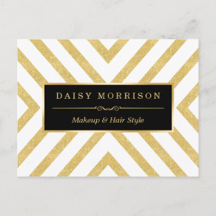 Carte Postale Parties scintillant or moderne et élégant rayures