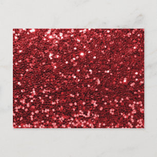 Carte Postale Parties scintillant Red Faux