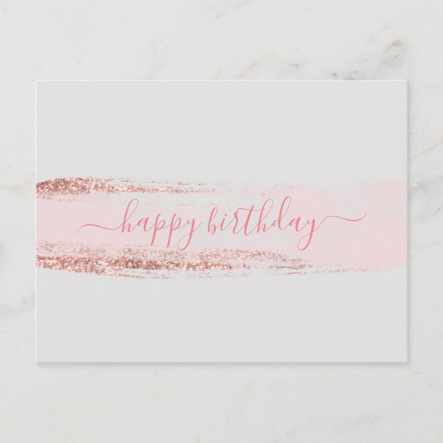 Carte Postale Parties scintillant rose Bruxelles Anniversaire (Devant)