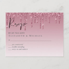 Carte Postale PARTIES SCINTILLANT rose BUDGET Mariage RSVP
