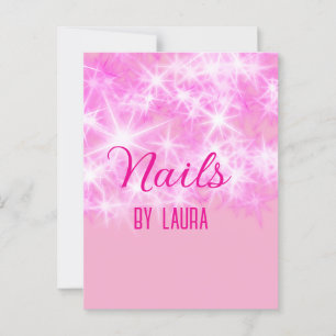 Carte Postale Parties scintillant rose girly pastel ongles ajout