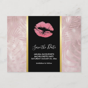 Carte Postale Parties scintillant rose lèvres et Rose Gold Tropi