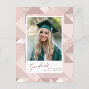 Carte Postale Parties scintillant rose moderne Faire-part de dip