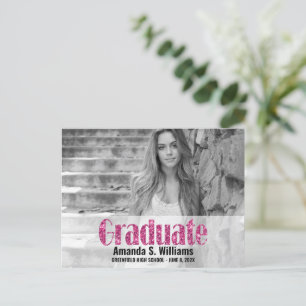 Carte Postale Parties scintillant rose simple Faire-part de dipl