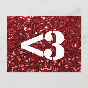 Carte Postale Parties scintillant rouge amour du coeur