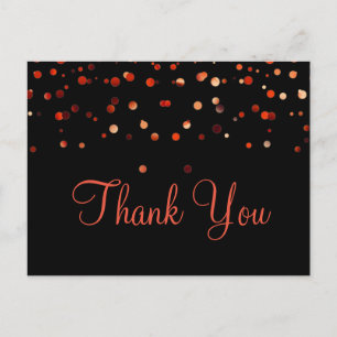 Carte Postale Parties scintillant rouge  rouge tendance Merci no