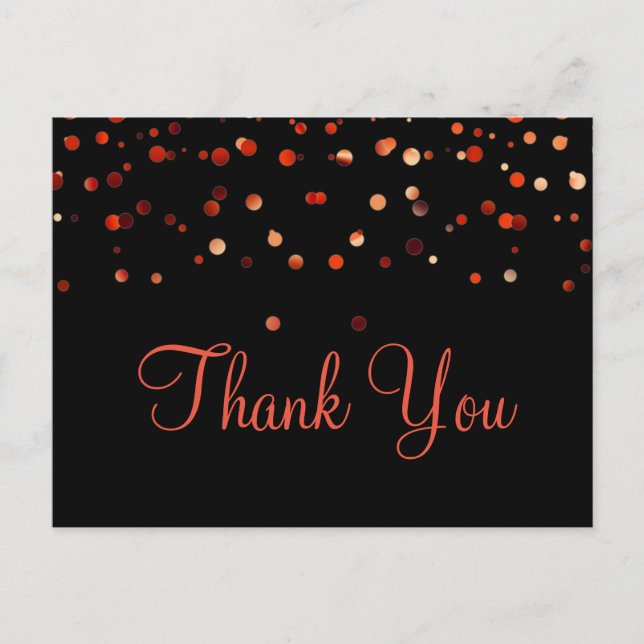 Carte Postale Parties scintillant rouge  rouge tendance Merci no (Devant)
