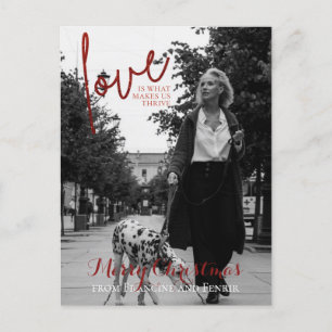 Carte Postale Parties scintillant rouge Script élégante Photo Vo