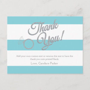 Carte Postale Parties scintillant Turquoise et Grilles Merci Car