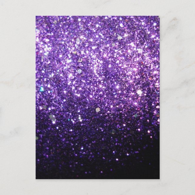 Carte Postale parties scintillant violette brillant brillant heu (Devant)