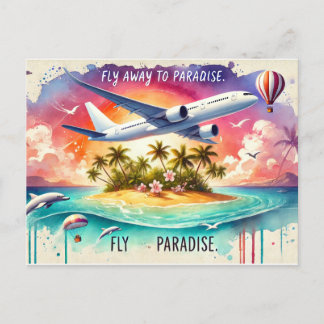 Carte Postale Partir vers le paradis