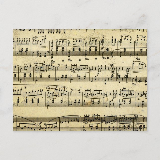 Carte Postale Partition de musique antique (Devant)