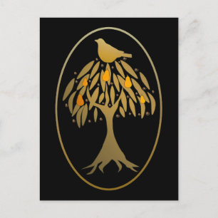 Carte Postale Partridge dans un arbre à poires Gold