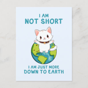 Carte Postale Pas court, juste vers la terre - Humour de chat