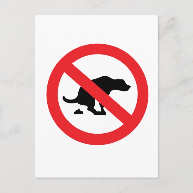Carte Postale Pas de chien signe de caca drôle sarcastique (Devant)