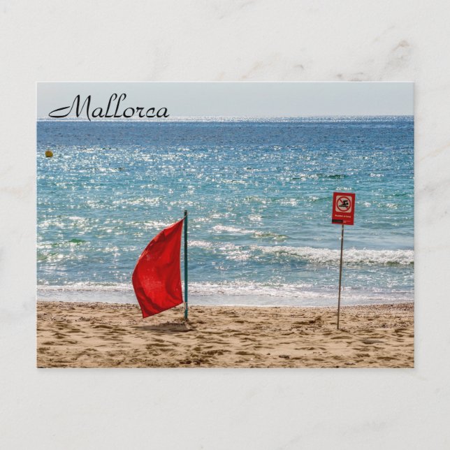 Carte Postale Pas de drapeau rouge nageant sur la plage - Mallor (Devant)
