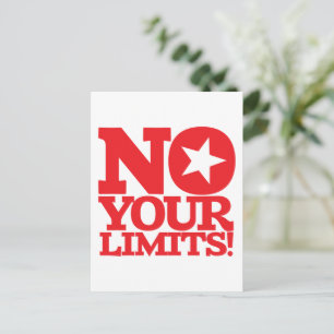 Carte Postale Pas De Limites ! Texte rouge vertical