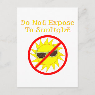 Carte Postale Pas de lunettes de soleil Vampire Goth Humour