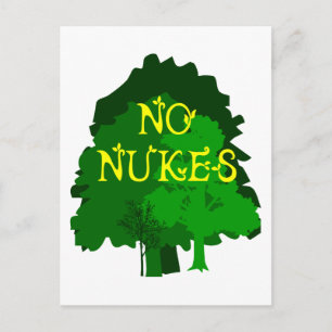 Carte Postale Pas de Nukes avec des arbres verts